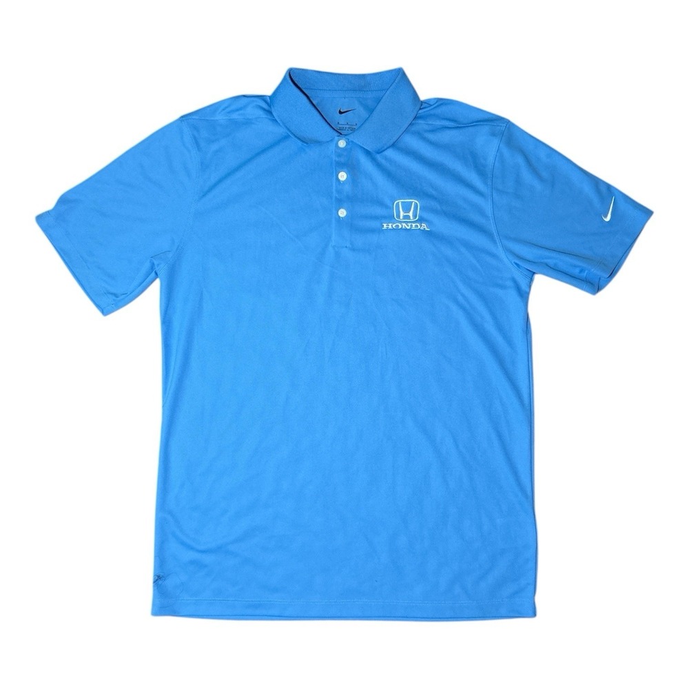 Nike Honda Polo Shirt Men's M Golf Tour Performance Dri Fit Blue